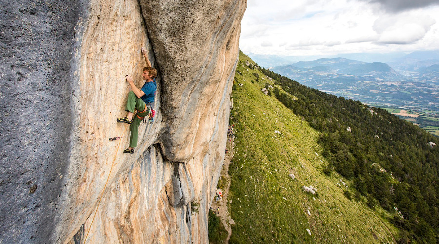 Arnaud petit climbing in Ceuse.